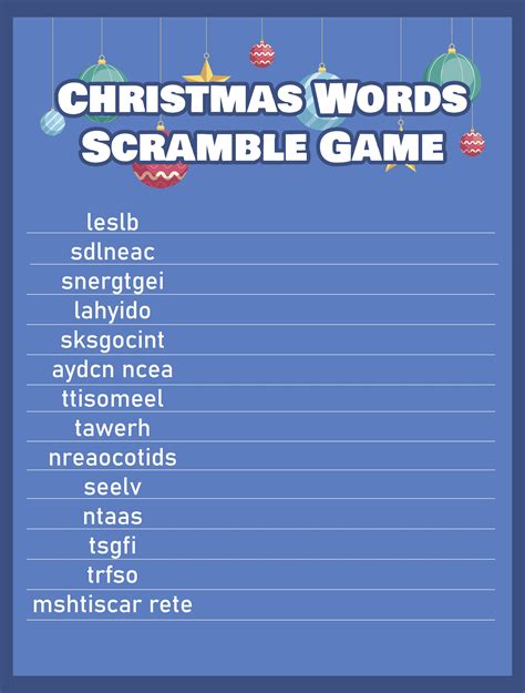 Printable Christmas Word Games