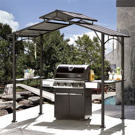 Sunjoy 8 x 5 ft. Keane Hard Top Grill Gazebo - Walmart.com - Walmart.com