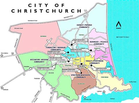 Political Map of Christchurch New Zealand | Political Map of New Zealand