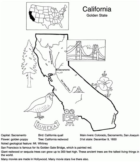 California State Map Coloring Page