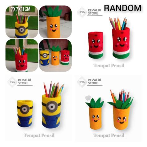 Jual KERAJINAN TEMPAT PENSIL DARI BOTOL BEKAS DAN KAIN FLANEL/PRAKARYA TEMPAT PENSIL/RANDOM ...