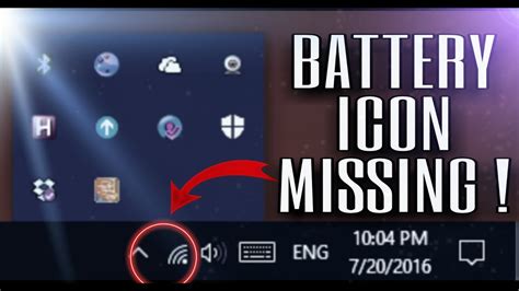 How To Fix Not Showing Battery Icon in Windows 10/8/8.1/7 - YouTube