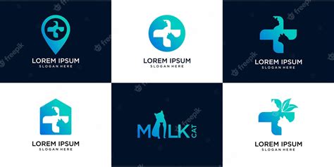 Premium Vector | Set of hospital pets logo,map logo and negative space ...