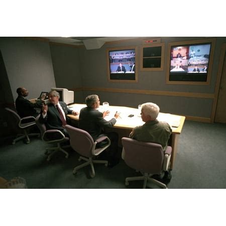 President George W. Bush In A Multiscreen Video Conference At Offutt Air Force Base History (24 ...