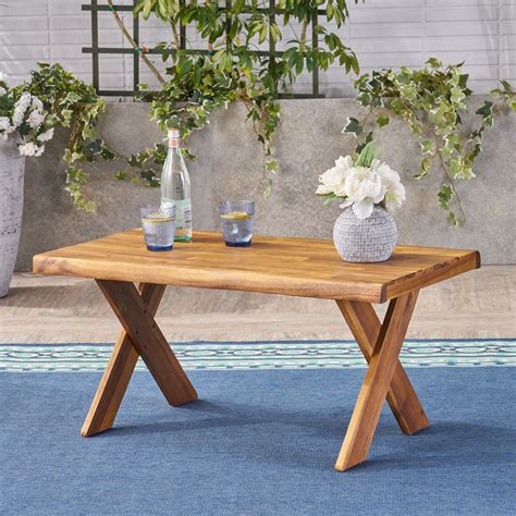 Outdoor Acacia Wood Coffee Table, Teak - Walmart.com