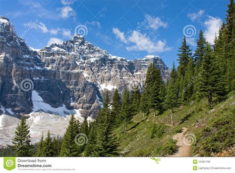 Rocky Mountain trail stock photo. Image of peaks, hiking - 12491790