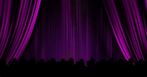 Theater Curtain Opens And Closes Stage With Spotlight