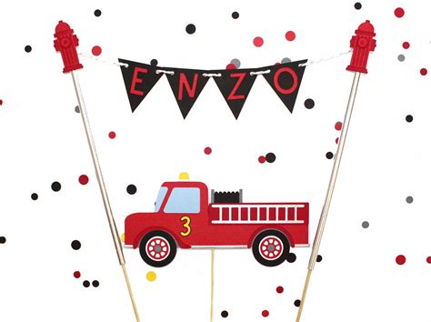 Pink Firetruck Cake Set Firefighter Birthday Party Girls - Etsy