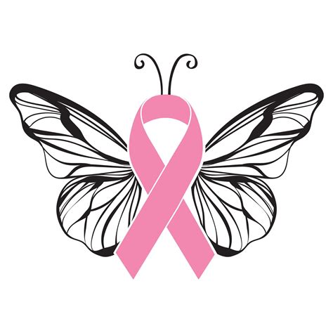 Breast Cancer Ribbon Butterfly Tattoos