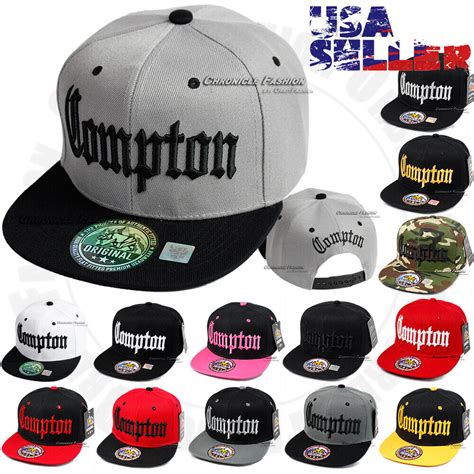 COMPTON Baseball Cap Embroidered Snapback Hat Adjustable Flat Hip Hop ...