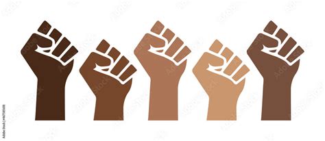 Black Lives Matter power pride fists, black history month, brown skin ...