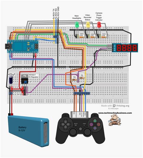 Topside Circuit Breadboard Layout - Rov Arduino, HD Png Download - kindpng