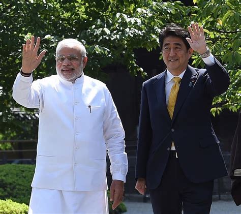 A relaxed PM Modi bonds with Abe in Japan - Rediff.com India News