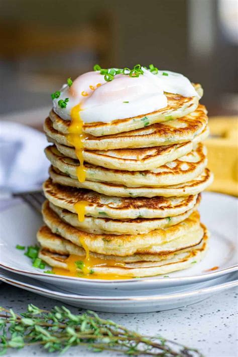 Savory Pancakes with Parmesan and Herbs • Pancake Recipes