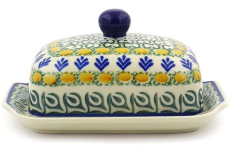 Polish Pottery Butter Dish 7" Autumn Wheatfields