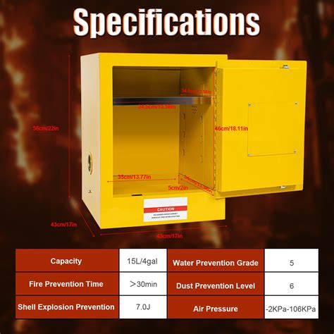 4 Gal Capacity Flammable Storage Cabinet for Flammable Liquids 1 Manual Door | eBay