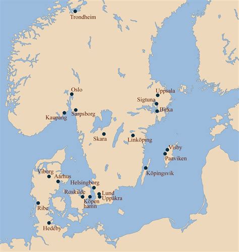 Map highlighting Kaupang's geographic location in Scandinavia. Map designed by Sven Rosborn on ...