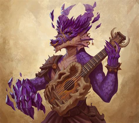 ArtStation - Revel, Amethyst Gem Dragonborn - D&D art commission