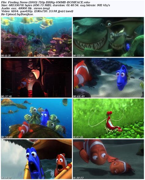 Finding Nemo (2003) 720p BRRip 650MB