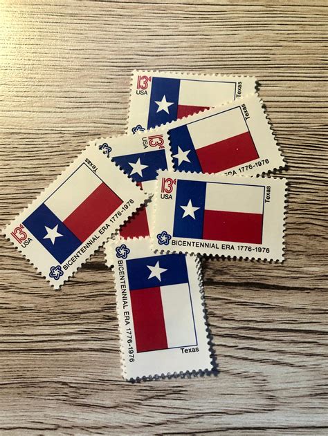 Texas Stamps: Set of five unused 13-cent Texas flag stamps | Etsy