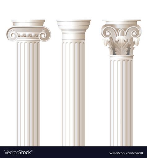 Ionic doric corinthian columns Royalty Free Vector Image