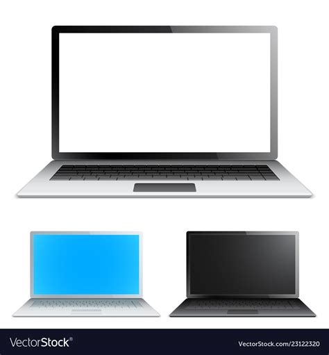 Laptop with white screen Royalty Free Vector Image