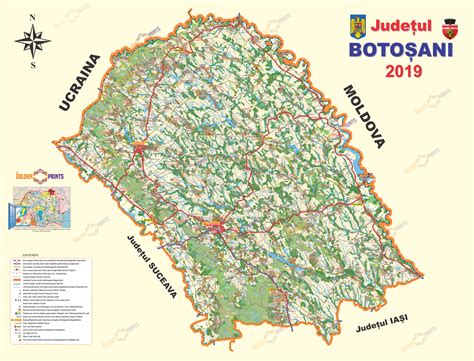 Harta Judetului Botosani - Harta Romaniei