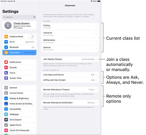 Student Classroom settings for iPad - Apple Support