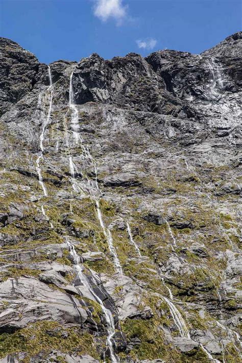 Waterfalls, Fiordland National Park, New Zealand ...