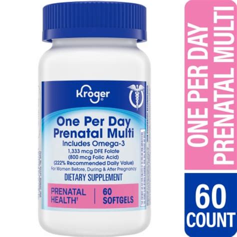 Kroger® One Per Day Prenatal Multivitamin with Omega-3 Softgels, 60 ct - King Soopers