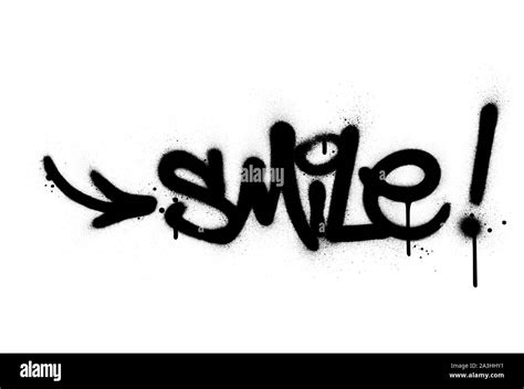 graffiti smile word sprayed in black over white Stock Vector Image ...