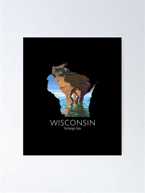 "Wisconsin Proud State Motto The Badger State product" Poster for Sale ...