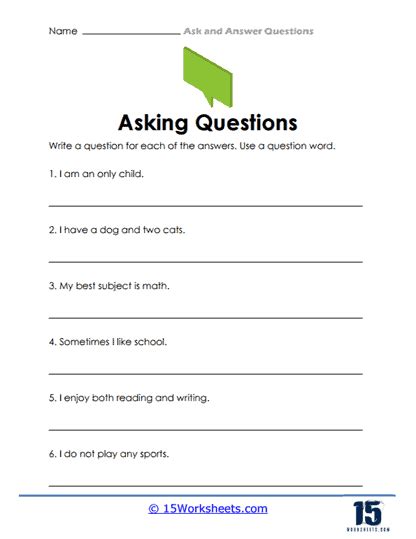 Ask and Answer Questions Worksheets - 15 Worksheets.com - Worksheets Library