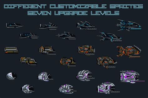 Pixel Art Spaceship 2D Game Sprites - CraftPix.net