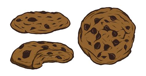 A drawing of a chocolate chip cookie 22213692 Vector Art at Vecteezy