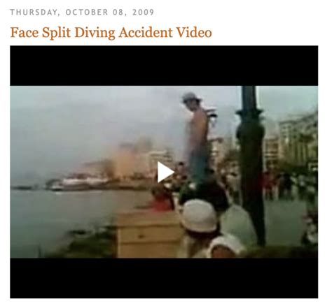 Face Split Diving Accident Video | Face Split Incident 2009 | Know Your Meme