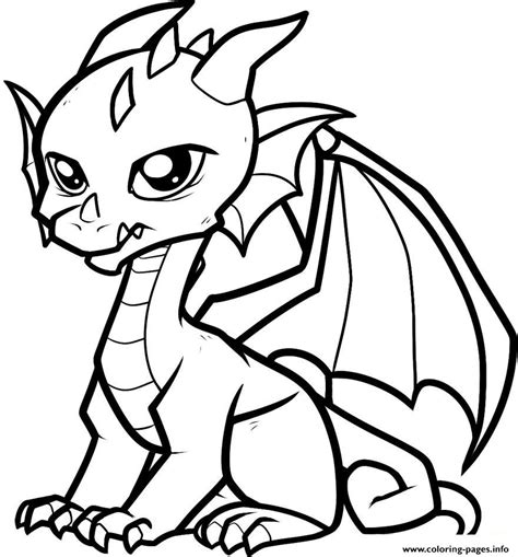 Fabulous Cute Dragon Coloring page Printable