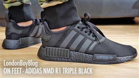 On Feet - Adidas NMD R1 Triple Black - YouTube