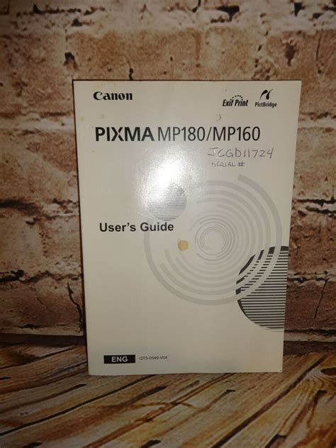 Canon PIXMA MP180/MP160 Printer User's Guide Owners Manual Canon, User Manual, User Guide ...