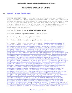 Fillable Online Windows Explorer Guide. Windows Explorer Guide Fax Email Print - pdfFiller