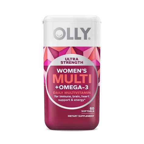 OLLY Ultra Strength Women's Multivitamin + Omega-3 Softgels, Daily Supplement, 60 Ct - Walmart.com