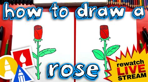 How To Draw A Rose For Mother's Day - Art For Kids Hub