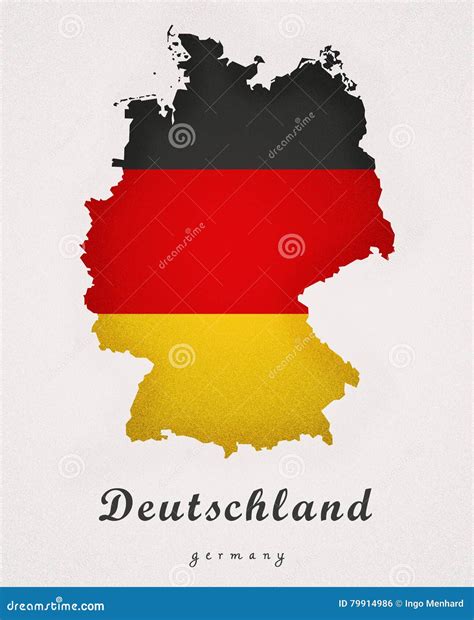 Il Deutschland Germania Art Map Illustrazione di Stock - Illustrazione di bordo, appartamenti ...