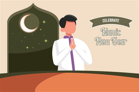 Happy Islamic new Year concept. Colored flat vector illustration. 24083797 Vector Art at Vecteezy