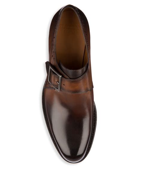 Bally Leather Luxor Monk Strap Dress Shoes in Mid Brown (Brown) for Men ...