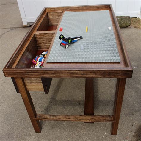 Wood Kids LEGO® Table with 2 or 3 Storage Bins by OwenStreetStudio