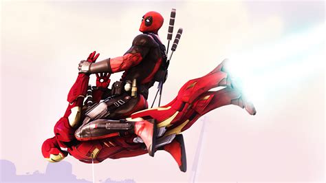 Fondos de Pantalla Héroes del cómic Deadpool Héroe Iron Man Héroe Vuelo Espadas Fantasía ...