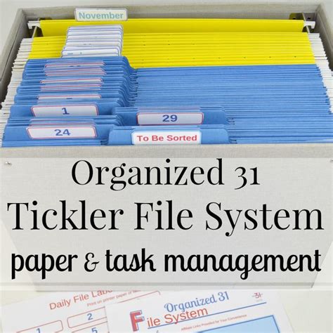 Organized 31 Tickler File System - Organized 31 | Filing system, Little ...