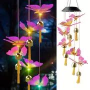 Solar Wind Chimes For Outside Butterfly, Color Changing Wind Chimes Waterproof For Outdoor ...