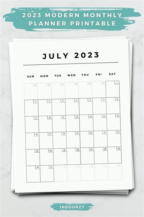 2023 Aesthetic Monthly Planner Printable | Modern Minimalist Black and White 12 Month PDF ...